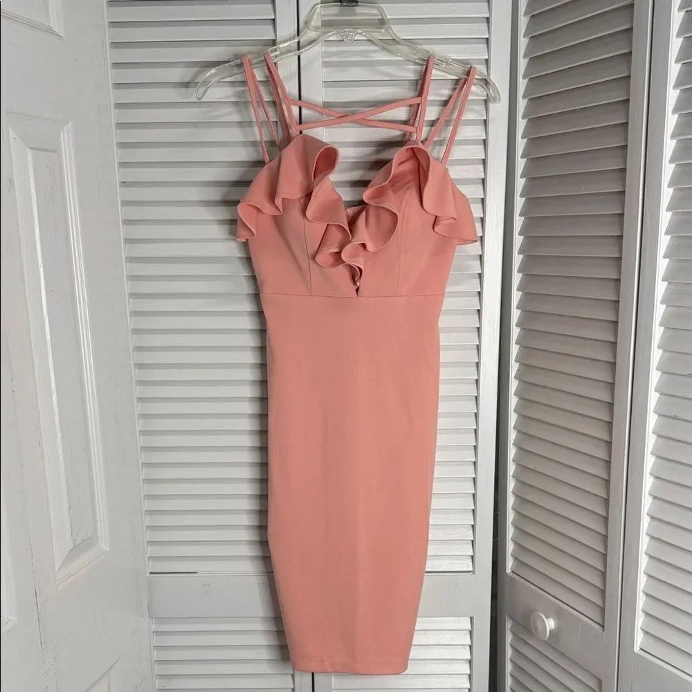 Elegant Pink Ruffle Dress